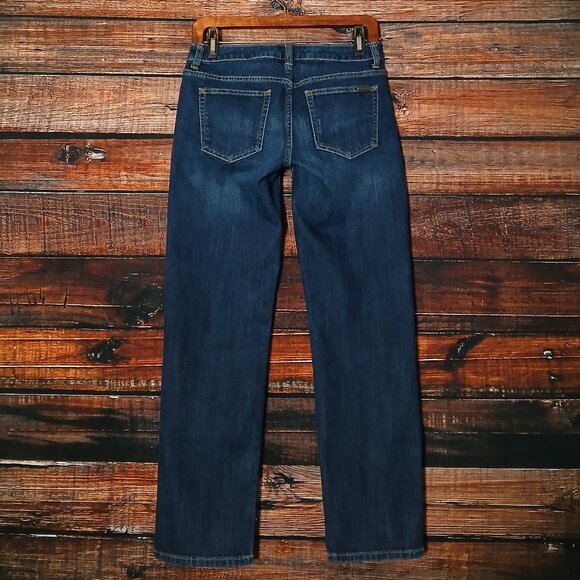 Jennifer Lopez Jeans 0 Boyfriend Low Rise Dark Wash Blue Denim Stretch - Picture 3 of 8